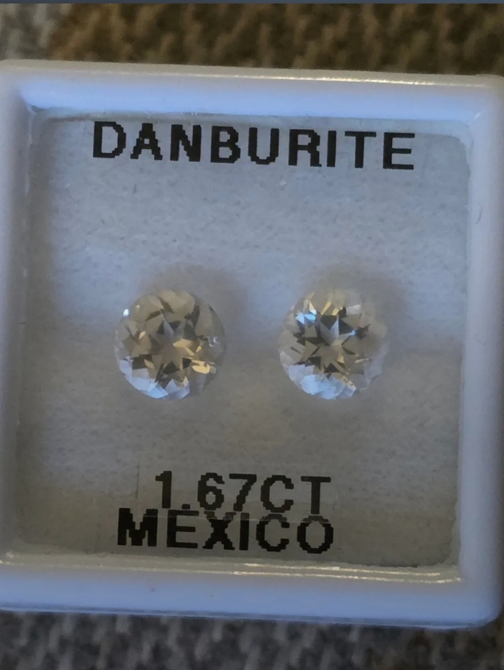 1.67ctw Matching White Danburite Rounds - Mexican Gemstone Pair